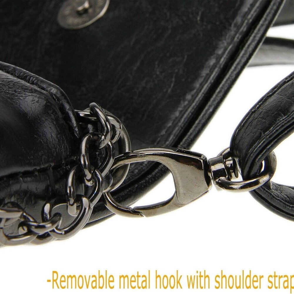 Small Crossbody Cell Phone Purse Gothic Leather Bag Shoulder Travel Purse - Picture 8 of 9